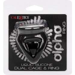 CalExotics Alpha Dual Cage Ring Ελαστικό Δαχτυλίδι Πέους & Όρχεων Σιλικόνης Μαύρο