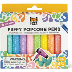 Tiger Tribe 7-0170 Tiger Tribe Σετ 8 πολύχρωμα στυλό Puffy Popcorn Pen