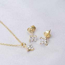 Κολιέ & Σκουλαρίκια Σετ 719GLN4199 Gold Heliophilia Silver