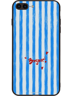 Sonique Stripe Stories Series Θήκη με Σχέδιο «Bonjour Blue» (iPhone 8 Plus / 7 Plus)
