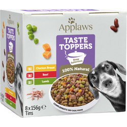 Applaws Taste Toppers Adult with Chicken, Beef & Lamb in Broth 8x156gr