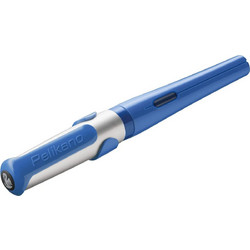 Pelikan Πένα Γραφής Medium 0.8mm Μπλε από Ατσάλι με Μπλε Μελάνι και με 1 Ανταλλακτικές Μύτες