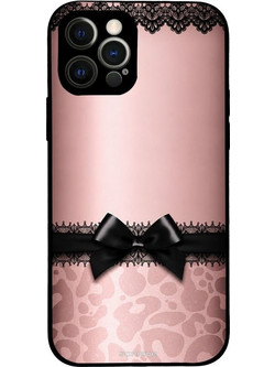 Sonique Diva Series Back Cover Leopard Bow Pink (iPhone 12 Pro)