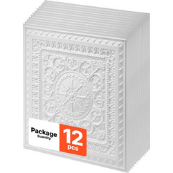 VEVOR Πλακάκια Οροφής PVC 605x605 mm Λευκά 12 τμχ. PVCGHPZ2424IF0DI8001V0
