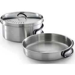 Campingaz Trekking Stainless Steel Cookware Set - Ανοξείδωτο Σετ Μαγειρέματος 3 τμχ με Κατσαρόλα & Τηγάνι
