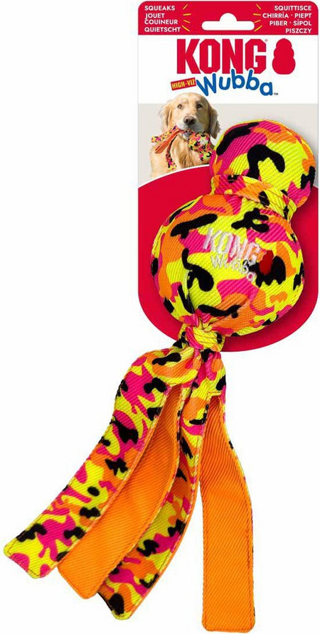 Kong - WUBBA BALLASTIC HIGH-VIZ - Bright, High-Visibility Colors - 33 x 9.5 x 7.5 cm - Pet Supplies