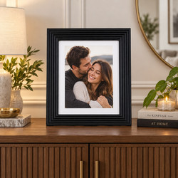 Κορνίζα Ξύλινη Elegant Black Ribbed Photo Frame 21x29.7cm (Α4) Galifas 55928 - Galifas