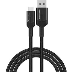 Powertech PTR-0134 Braided USB-A to USB-C 60W 1m Black 5210131072684