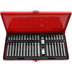 Σετ 40τμχ Μύτες Torx, Allen & XZN Spline 3075mm με Αντάπτορες 38 & 12 - Επαγγελματική Εργαλειοθήκη Κατσαβιδιού σε Μεταλλική Κασετίνα