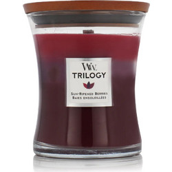 WoodWick Trilogy Warm Woods Αρωματικό κερί 275 gr τύπος Sun Ripened Berries
