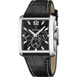 Festina Ανδρικό Ρολόι Χρονογράφος με Μαύρο Δερμάτινο Λουράκι F20636/4
