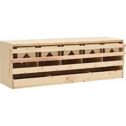 vidaXL Φωλιά για Κότες με 5 Θέσεις 117x33x38 εκ. από Μασίφ Ξύλο Πεύκου