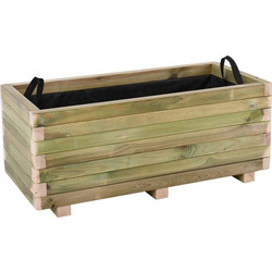 Flower pot Wood Ζαρντινιέρα, Εμποτισμού Pine, Απόχρωση Φυσικό, 90x40x36cm