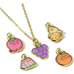 Carat Shop Pusheen - The Cat Multi Charm Fruits Themed Necklace Set (PTCNS124)