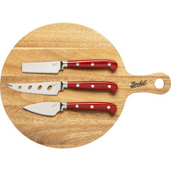 Berkel Επιφάνεια Κοπής Ακακία 36x36cm με 3 Μαχαίρια Τυριών