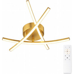 VenCore Zenith Gold 7741-20036 - Μοντέρνο Φωτιστικό Οροφής Πλαφονιέρα LED 45W Χρυσό Αλουμίνιο με Ρυθμιζόμενο CCT Λευκό - Ημέρας - Θερμό & Χειριστή