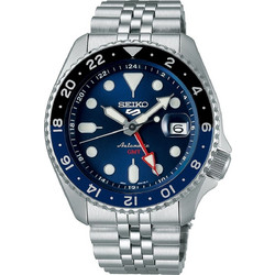 Seiko 5 Sports Ανδρικό Ρολόι Αυτόματο με Ασημί Μεταλλικό Μπρασελέ SSK003K1