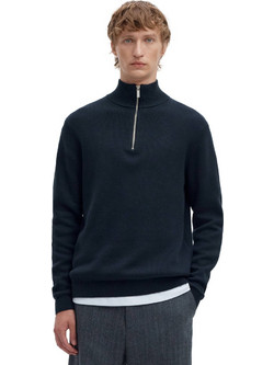 Selected SLHDANE LS KNIT STRUCTURE Ανδρική Πλεκτή Μπλούζα με Φερμουάρ Μπλε