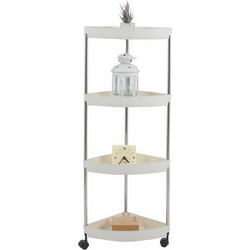 Heinner HR-CARTCORNER-VP Γωνιακή Ραφιέρα με ροδάκια 4 Θέσεων 36x25.5x85 cm