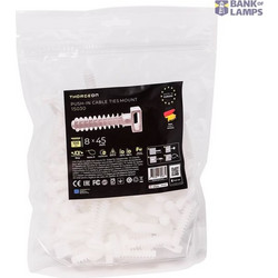 Push-In Cable Ties Mount 8x45 white (100 pcs)