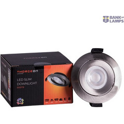 LED Slim Downlight 5W DIMM CCT 400Lm 55 CRI 90 Flicker-Free Cutout 70-75mm (Internal Driver Included) Brushed nickel
