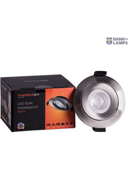 LED Slim Downlight 5W DIMM CCT 400Lm 55 CRI 90 Flicker-Free Cutout 70-75mm (Internal Driver Included) Brushed nickel