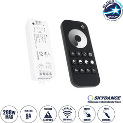 73118 Skydance V1+RT1 Core Dimmer 1CH Dc 5-36V 8A 288W Max IP20 - Rf 2.4GHz Ασύρματο Χειριστήριο Αφής - Μ10xΠ3.5xY2cm