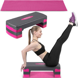NEO Sport Aerobic Stepper με Ρυθμιζόμενο Ύψος - Φούξια + Δώρο Το Χαλάκι! (5903890611385)