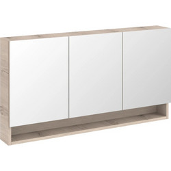 Karag Space 120 Pine Brown Καθρέπτης Μπάνιου με Ντουλάπι & Ράφι Ξύλινος 120x13x75cm