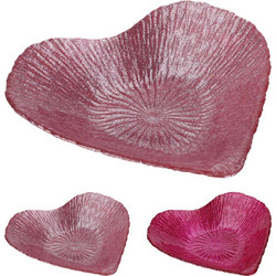 PLATE GLASS DIA 15CM HEART DES