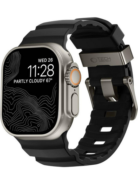 Tech-Protect Motion Λουράκι Σιλικόνης Black (Apple Watch 44 / 45 / 46 / 49mm)