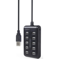 Gembird U2P10P USB Hub 2.0 USB-A με 10 Θύρες USB-A & Εξωτερική Παροχή Ρεύματος
