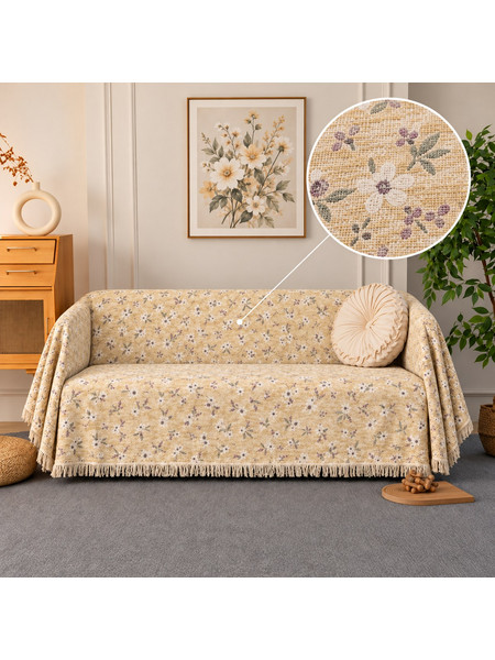 Ριχτάρι Chenille Floral Bliss με Λουλούδια & Κρόσσια 180x240cm ForHome 555301 - For Home
