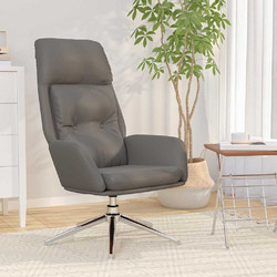 vidaXL Πολυθρόνα Relax Περιστρεφόμενη Δερμάτινη Γκρι 341287