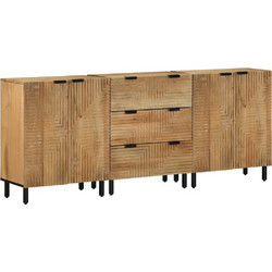 vidaXL 3 τεμαχίων Sideboards καφέ 60x33x75 cm μασίφ ξύλο Mango