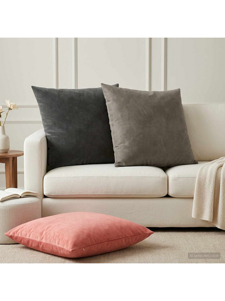 vidaXL Μαξιλάρι 2 τμχ. HEERLEN Ροζ 80 x 80 cm Βελούδο