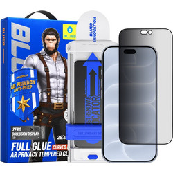 Blueo 3D Καμπύλο Γυαλί Anti-Peep AR Privacy με Εφαρμοστή Pro, iPhone 18 Pro, Μαύρο