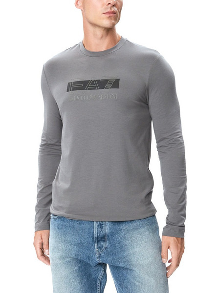 EA7 EMPORIO ARMANI MEN T-SHIRT SLIM LONGSLEEVE LOGO PRINT