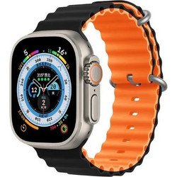 Devia Sport6 Deluxe Λουράκι Σιλικόνης Black / Orange (Apple Watch 42 / 44 / 45 / 49mm)