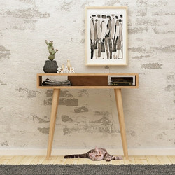 Sideboard Ottoke Oak, White Melamine Coated Particle Board 100x30x83.6 cm