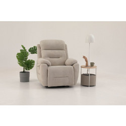 Recliner Comfort Manuel Cream Fabric: 100% Polyester (angel Texture) 90x75x105 cm