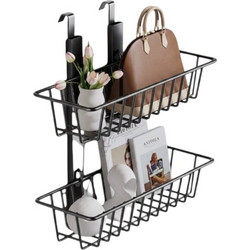 Κρεμαστή ραφιέρα πόρτας με 2 ράφια - 7529 - 421649 - Black