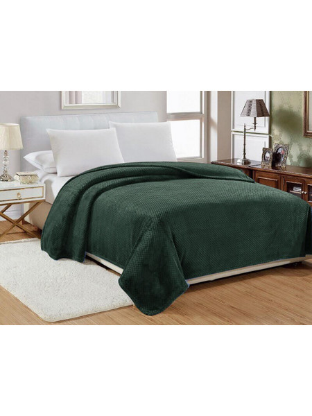 Κουβέρτα Υπέρδιπλη Βελουτέ Popcorn Jacquard Flannel Γαρύφαλλο 220x240 - Πράσινο