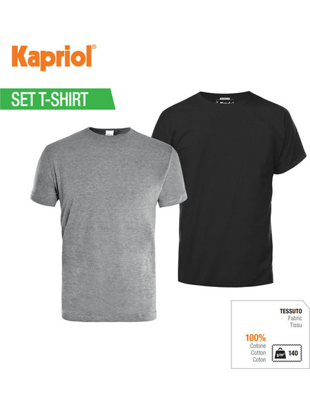 Μπλουζάκι εργασίας T-Shirt σετ 2τμχ μαύρο και γκρι XXL 32209 Kapriol