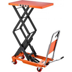 Καρότσι Υδραυλικού Γρύλου VEVOR, Ικανότητα 226 kg 1260 mm Ύψος Ανύψωσης, για Χειρισμό Υλικών, Μετακίνηση, Μεταφορά, Χειροκίνητο Τραπέζι Γρύλου Διπλού Ψαλιδιού, με 4 Ρόδες και Λαβή, Βαρέως Τύπου Χάλυβα