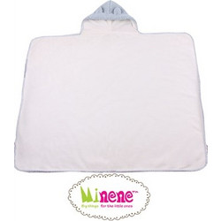 Minene Wrap Κουβέρτα Αγκαλιάς με Κουκούλα 70x90 Λευκή Γαλάζια