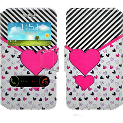 Ancus S-View Elastic Art Collection Heart White (Universal 5.3"-5.6")