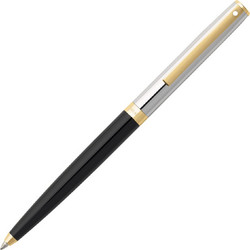 Sheaffer Sagaris Black Barrel Chrome Cap Gold Tone Trim Στυλό Διαρκείας 0.7mm Μαύρο
