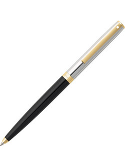 Sheaffer Sagaris Black Barrel Chrome Cap Gold Tone Trim Στυλό Διαρκείας 0.7mm Μαύρο