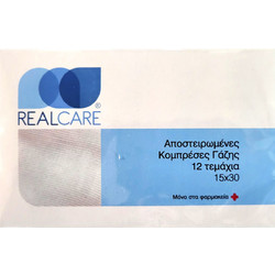 Real Care Αποστειρωμένες Γάζες 15x30cm 12τμχ